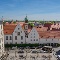 Blick aus dem Fenster des Goldenen Saals auf den hinteren Rathausplatz